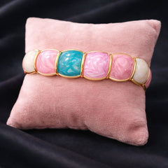 Blush Aura Enamel Gold Bangle
