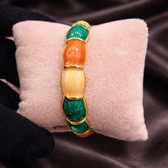 Earthy Luxe Enamel Gold Bangle