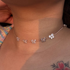 Floral Crystal Choker Set