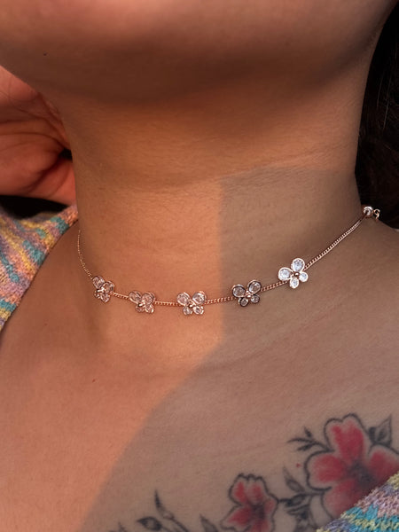 Floral Crystal Choker Set