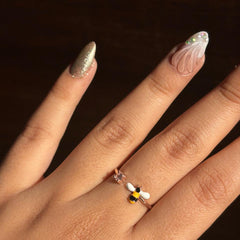 Golden Bee Crystal Adjustable Rin