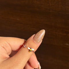 Golden Bee Crystal Adjustable Rin