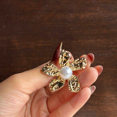 Golden Bloom Pearl Studs