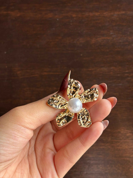 Golden Bloom Pearl Studs