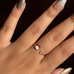 Golden Bunny Crystal Adjustable Ring