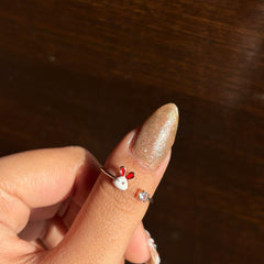 Golden Bunny Crystal Adjustable Ring
