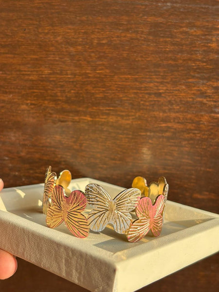 Golden Butterfly Statement Cuff Bracelet