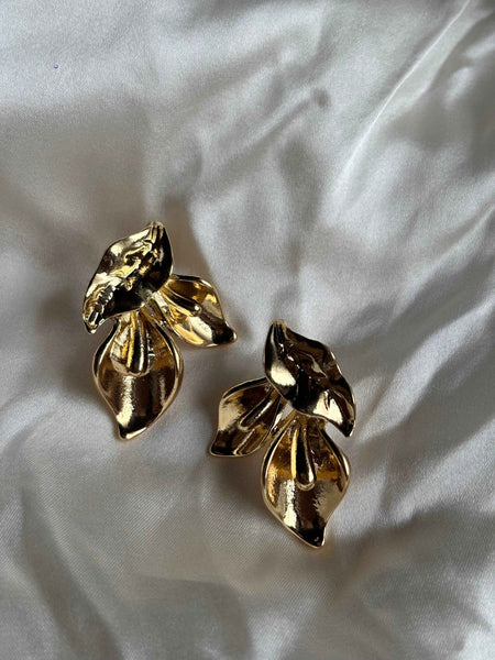 Golden Petal Cascade Earrings