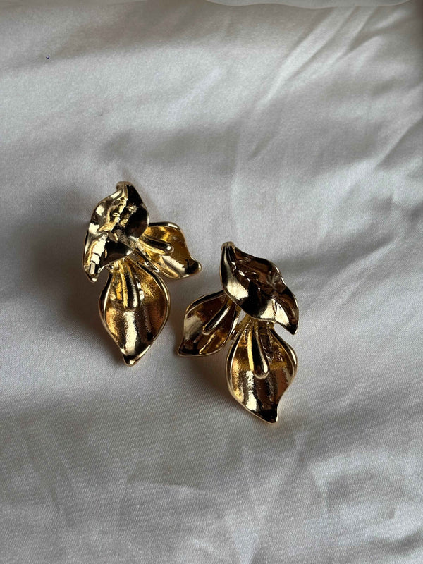 Golden Petal Cascade Earrings