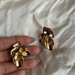 Golden Petal Cascade Earrings