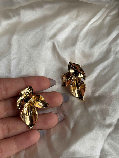 Golden Petal Cascade Earrings