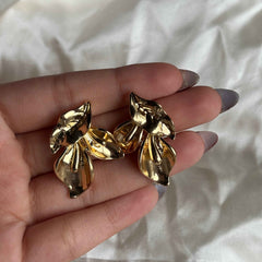 Golden Petal Cascade Earrings