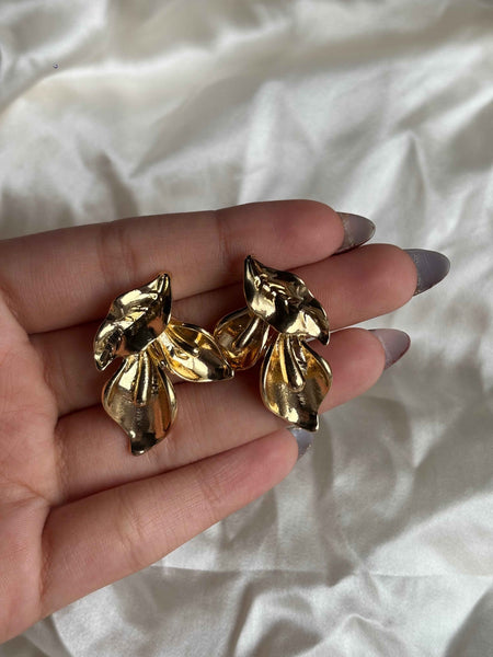 Golden Petal Cascade Earrings