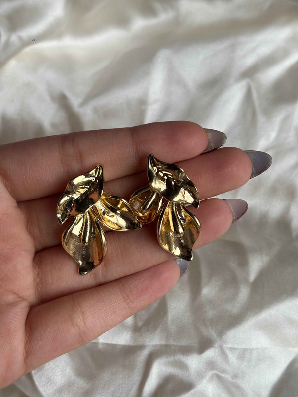 Golden Petal Cascade Earrings