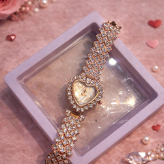 Heart Crystal Bracelet Watch (Rose Gold)