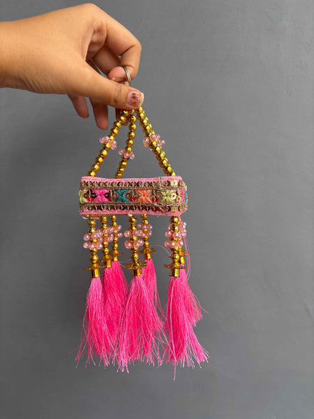 Pink Square Jhumar Hanging