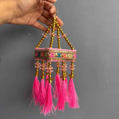 Pink Square Jhumar Hanging