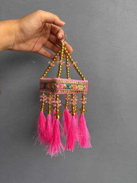 Pink Square Jhumar Hanging