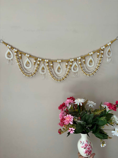 Pearl and Crystal Bandhanwar (Door Hanging)