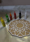 Rangoli Stencil with Colors + 4 Free Diya
