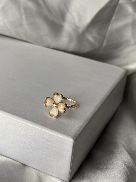 Ivory Blossom Rose Gold Spinner Ring
