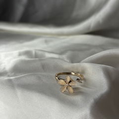 Flower Petal Rose Gold Spinner Ring