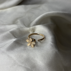 Flower Petal Rose Gold Spinner Ring