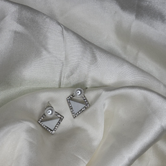Pearl Prism Silver Plated Stud Earrings