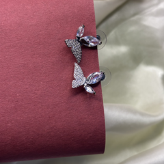 Moonlight Butterflies Silver Plated Stud Earrings