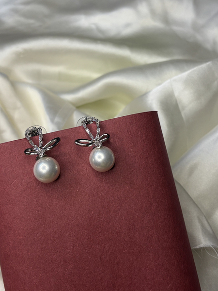 Pearl Blossom Silver Plated Stud Earrings