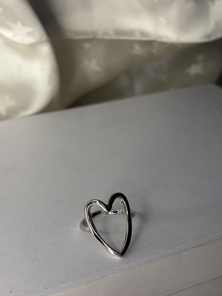 Eternal Heart Silver Steel Statement Ring