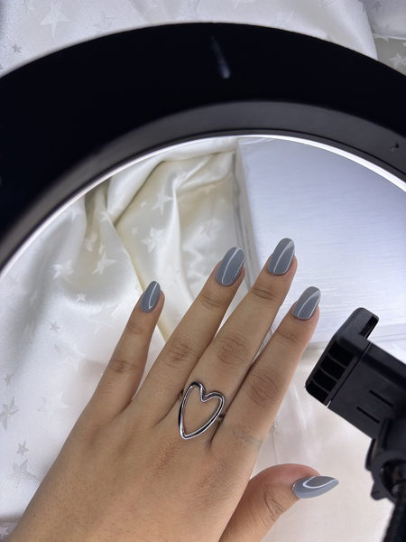 Eternal Heart Silver Steel Statement Ring