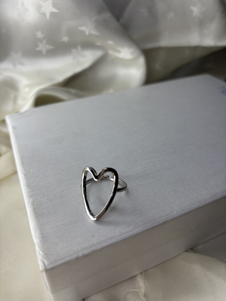 Eternal Heart Silver Steel Statement Ring