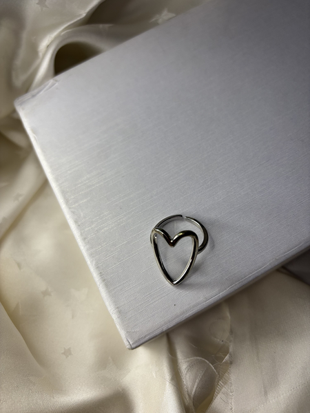 Eternal Heart Silver Steel Statement Ring