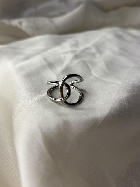 Interlace Loop Silver Steel Statement Ring
