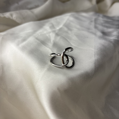 Interlace Loop Silver Steel Statement Ring