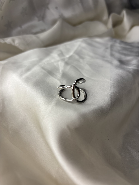 Interlace Loop Silver Steel Statement Ring