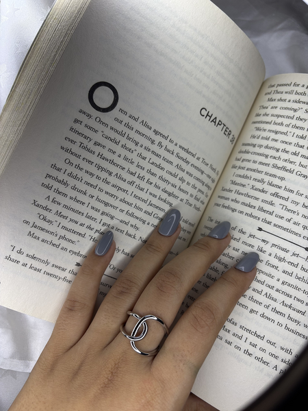 Interlace Loop Silver Steel Statement Ring