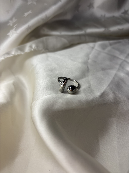 Nova Twin Silver Steel Statement Ring