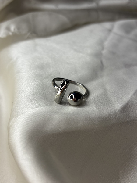 Nova Twin Silver Steel Statement Ring