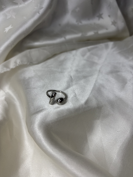 Nova Twin Silver Steel Statement Ring