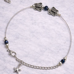 Midnight Butterfly Charm Anklet