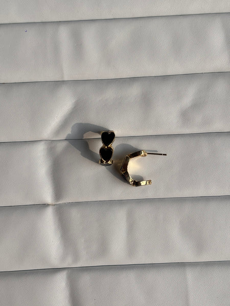 Midnight Heart Studs