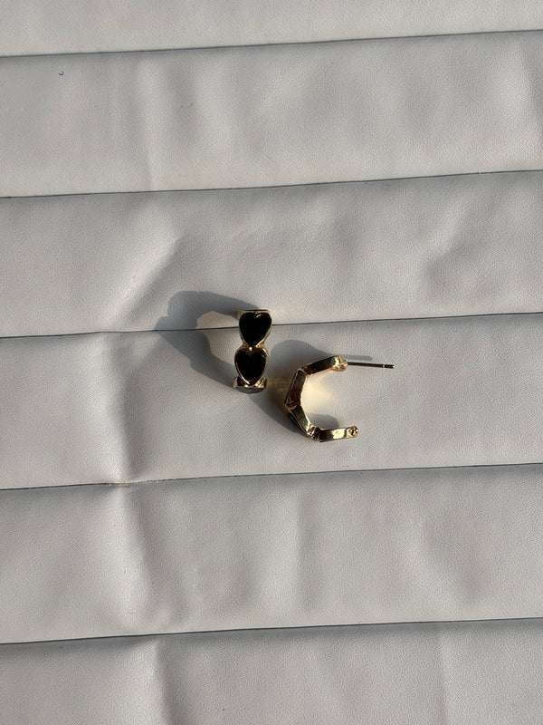 Midnight Heart Studs