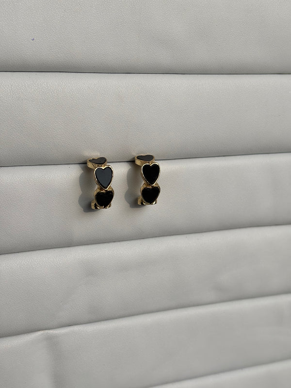 Midnight Heart Studs