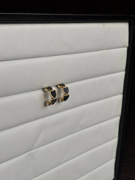 Midnight Heart Studs