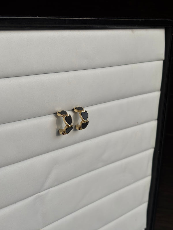 Midnight Heart Studs