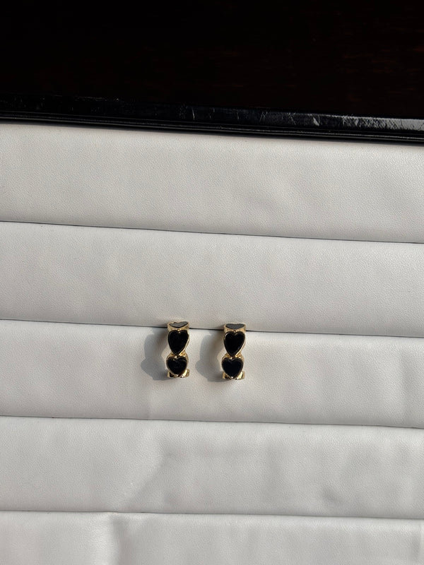 Midnight Heart Studs