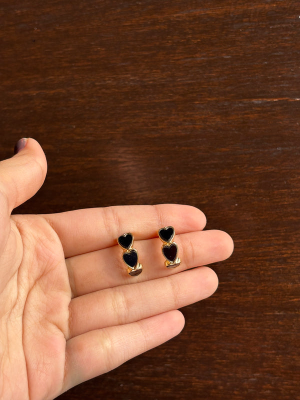 Midnight Heart Studs