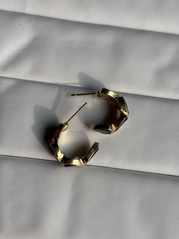 Midnight Heart Studs